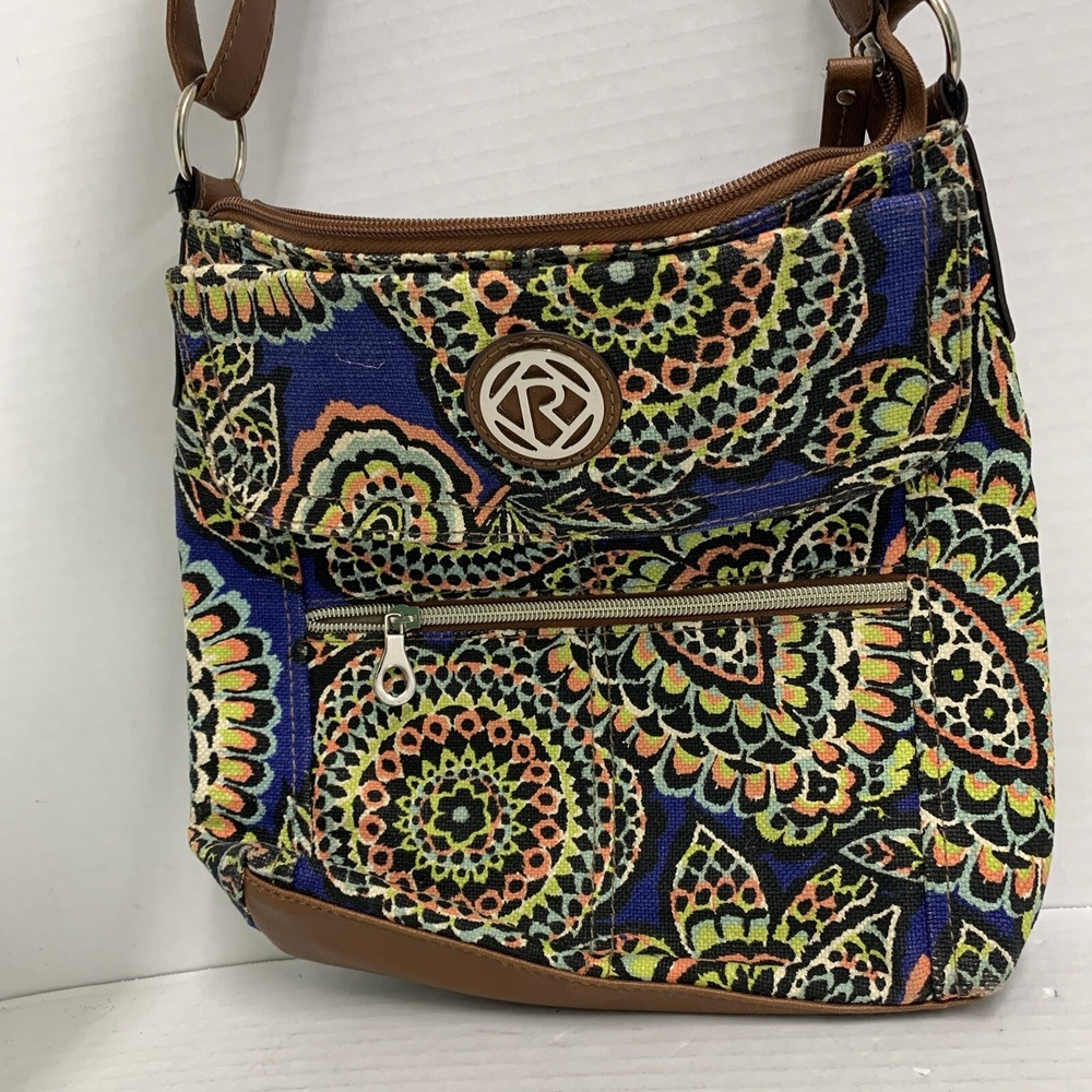RELIC Crossbody Paisley Pattern Canvas Purse Bag Colorful Summer Fall